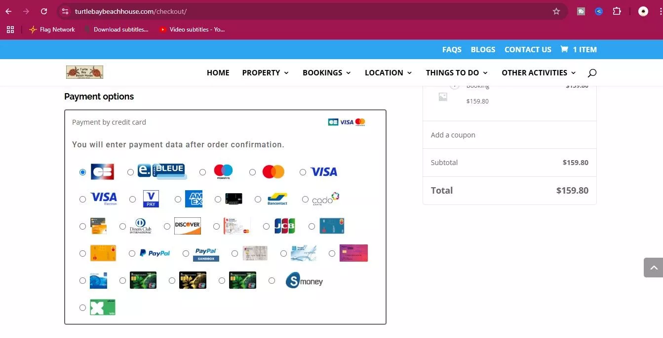 Turtle Bay Beach House hotel booking website